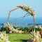 Rustic Brown Wooden Wedding Arch with Fir Wood Frame and Metal Stakes for Outdoor Events